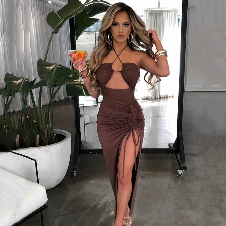 Women’s Backless Bodycon Midi Dress