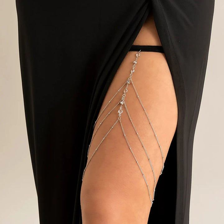 Boho Crystal Thigh Chain for Women