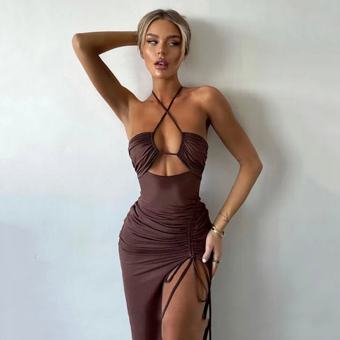 Women’s Backless Bodycon Midi Dress