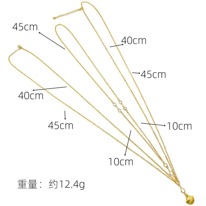 Gold Layered Shell Pendant Body Chain