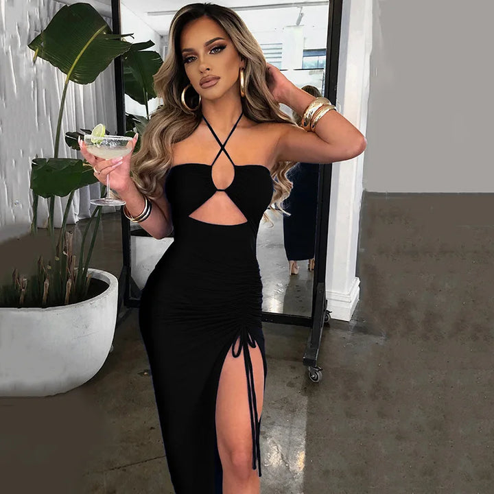 Women’s Backless Bodycon Midi Dress