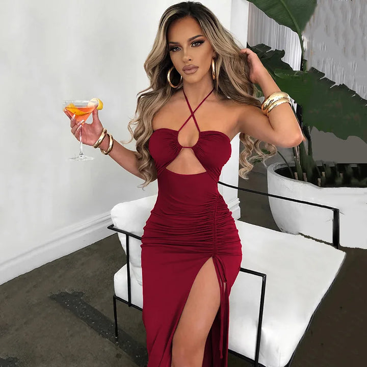 Women’s Backless Bodycon Midi Dress
