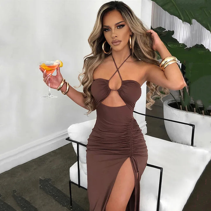 Women’s Backless Bodycon Midi Dress