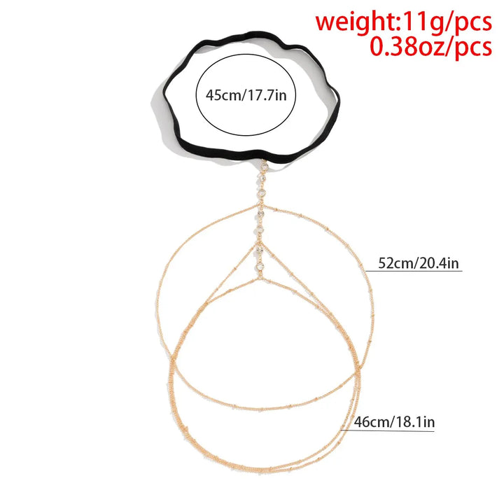 Boho Crystal Thigh Chain for Women